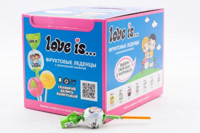 Карамель леденцовая с начинкой Love is Микс вкусов 17,5 гр